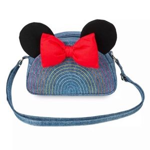 NWT Disney Minnie Mouse Rainbow Denim Crossbody